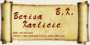 Beriša Karličić vizit kartica